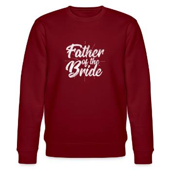Shirt für Brautvater als Geschenk zur Hochzeit - Stanley/Stella Unisex Bio-Sweatshirt CHANGER  - Burgunderrot - Vorne - Nik (191cm) & Marisol (170cm)