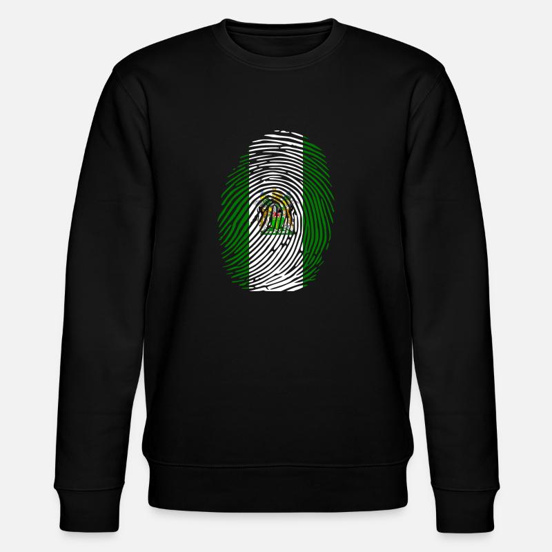 Rhodesian flag fingerprint - Stanley/Stella CHANGER Unisex Organic Sweatshirt - black