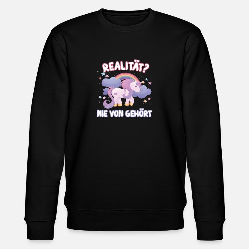 Einhorn - Stanley/Stella Unisex Bio-Sweatshirt CHANGER  - Schwarz