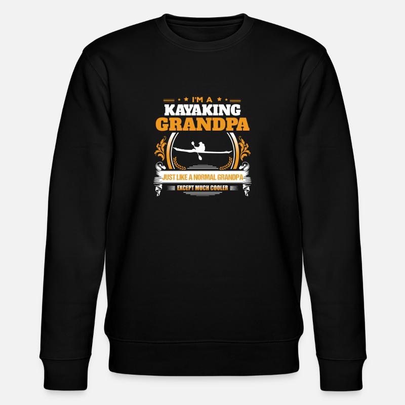 Kayaking Großvater-Hemd-Geschenk-Idee - Stanley/Stella Unisex Bio-Sweatshirt CHANGER  - Schwarz