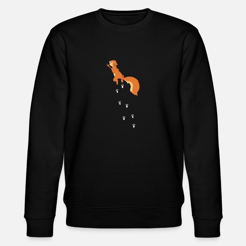 Kletterndes Eichhörnchen Nagetier Squirrel - Stanley/Stella Unisex Bio-Sweatshirt CHANGER  - Schwarz