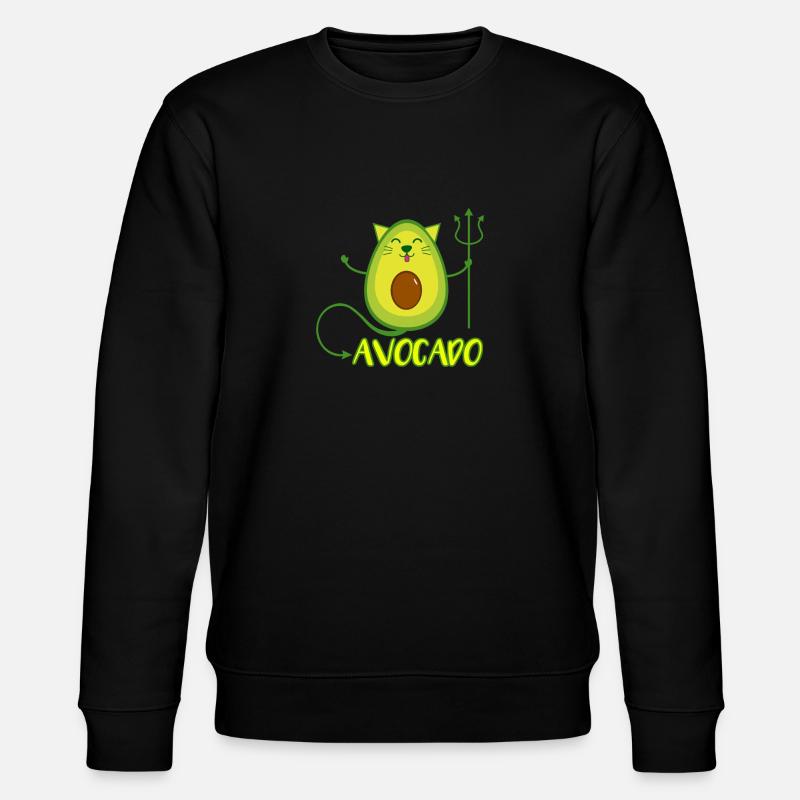 Chat avocat cadeau végétalien - Sweat bio CHANGER Stanley/Stella Unisexe - noir