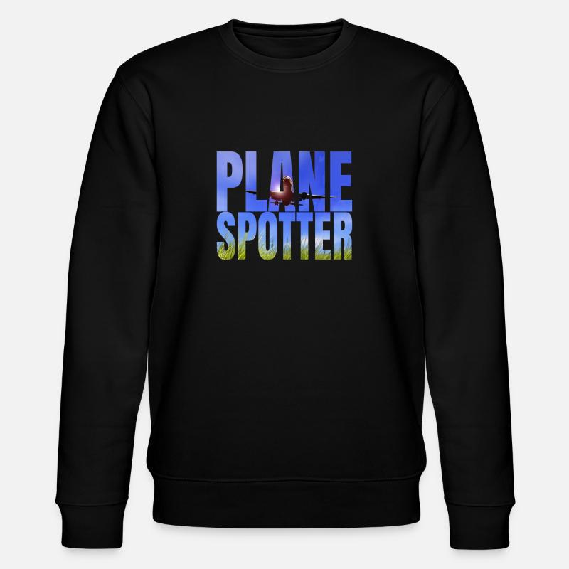 Plane Spotter Design als Geschenk - Stanley/Stella Unisex Bio-Sweatshirt CHANGER - Schwarz