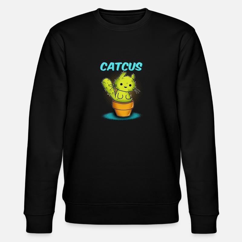 Chat / CATCUS / Cactus / Cadeau - Sweat bio CHANGER Stanley/Stella Unisexe - noir