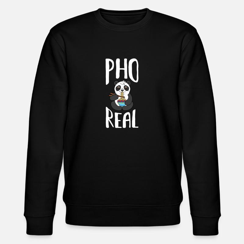 Pho-echte Panda-Suppe-vietnamesisches Nahrungsmittelgeschenk - Stanley/Stella Unisex Bio-Sweatshirt CHANGER  - Schwarz