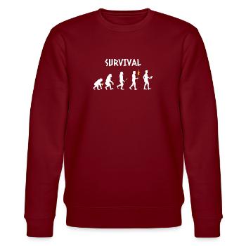 Geek - Evolution - Gamer - Drôle - Cadeau - Sweat bio CHANGER Stanley/Stella Unisexe - bordeaux - Devant - Nik (191cm) & Marisol (170cm)