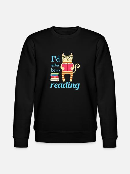 I would rather read - Stanley/Stella CHANGER Unisex Organic Sweatshirt - black