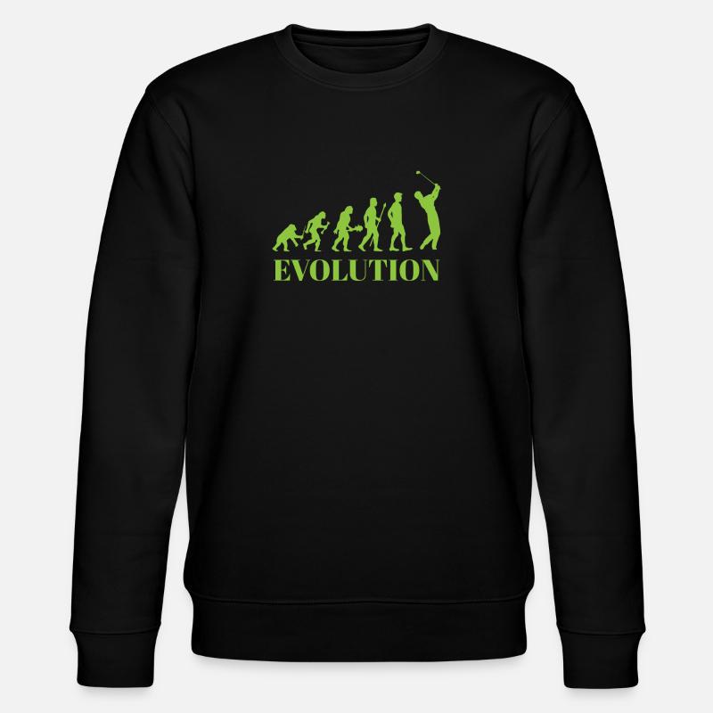 Evolution - Golf - Lustig - Fun - Geschenk - Stanley/Stella Unisex Bio-Sweatshirt CHANGER  - Schwarz