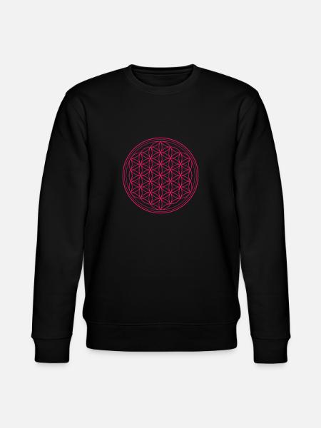 Flower of life pink - Stanley/Stella CHANGER Unisex Organic Sweatshirt - black