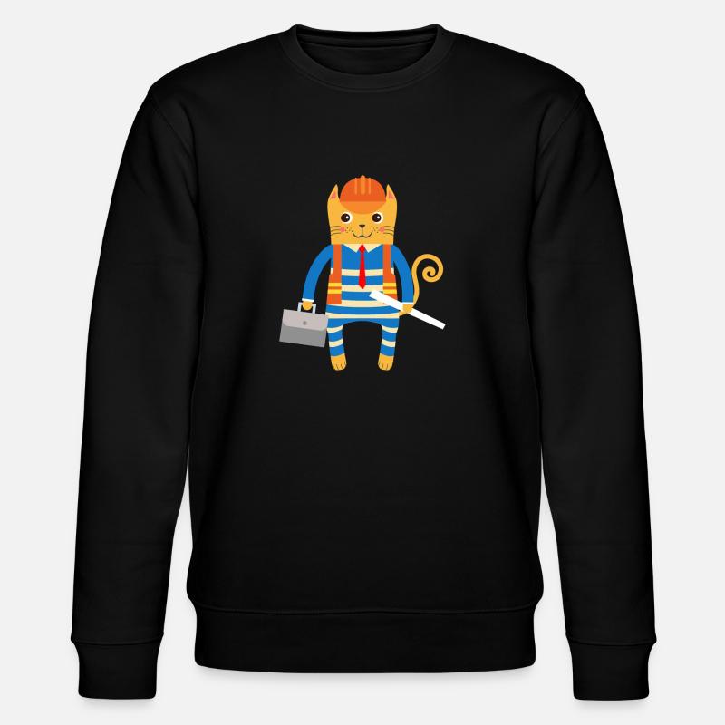 Ingenieur oder Architekt Katze - Stanley/Stella Unisex Bio-Sweatshirt CHANGER  - Schwarz