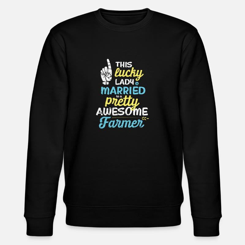 Pretty awesome Farmer - Stanley/Stella Unisex Bio-Sweatshirt CHANGER  - Schwarz