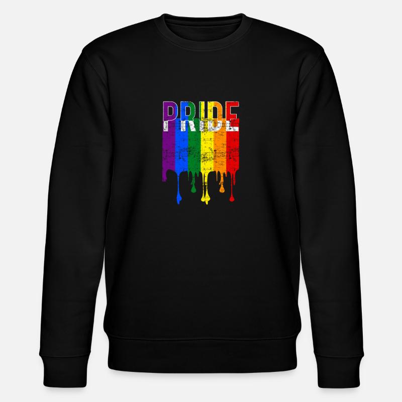 Gay Pride Regenbogenfahne - Stanley/Stella Unisex Bio-Sweatshirt CHANGER  - Schwarz