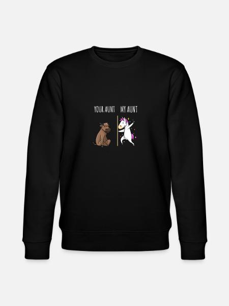 Din moster Min tante Cow Unicorn Gift EN - Stanley/Stella økologisk unisex-sweatshirt CHANGER  - sort