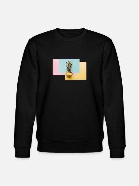 Bunte Ananas / Geschenk Idee - Stanley/Stella Unisex Bio-Sweatshirt CHANGER  - Schwarz