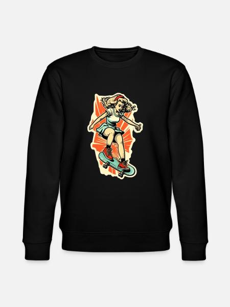 Skater Girl - Stanley/Stella CHANGER Unisex Organic Sweatshirt - black