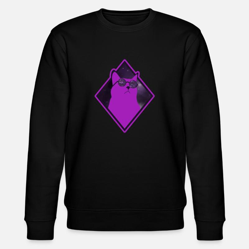 Katze Galaxy pink - Stanley/Stella Unisex Bio-Sweatshirt CHANGER  - Schwarz