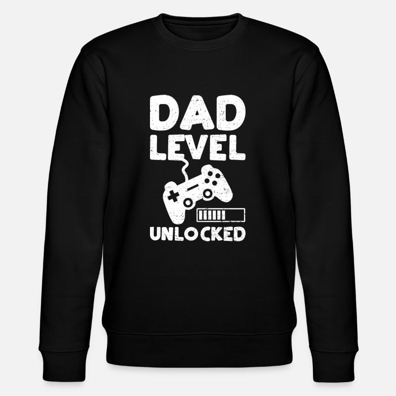 Dad Level Unlocked - father - Stanley/Stella CHANGER Unisex Organic Sweatshirt - black