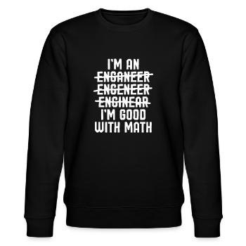 Ich bin Ingenieur - Lustige Grafik für Ingenieure - Stanley/Stella Unisex Bio-Sweatshirt CHANGER  - Schwarz - Vorne - Nik (191cm) & Marisol (170cm)