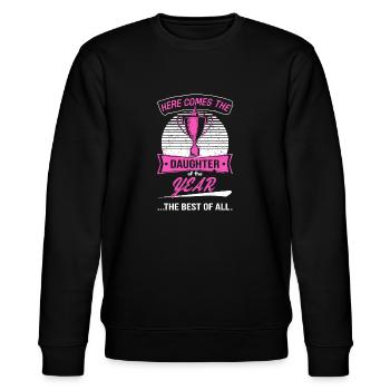 Trophy Cup for Daughter of the Year - Stanley/Stella CHANGER Unisex Organic Sweatshirt - black - Front - Nik (191cm) & Marisol (170cm)