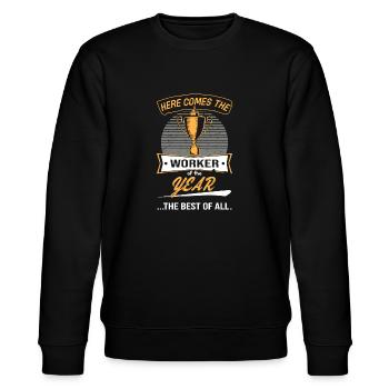 Worker of the Year Worker of the Year Trophy - Stanley/Stella CHANGER Unisex Organic Sweatshirt - black - Front - Nik (191cm) & Marisol (170cm)