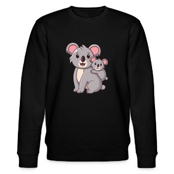 Joyeux koala ours koala - Sweat bio CHANGER Stanley/Stella Unisexe - noir - Devant - Nik (191cm) & Marisol (170cm)