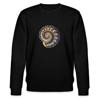 Fibonacci Spirale, Muschel, Goldener Schnitt - Stanley/Stella Unisex Bio-Sweatshirt CHANGER  - Schwarz - Vorne - Nik (191cm) & Marisol (170cm)