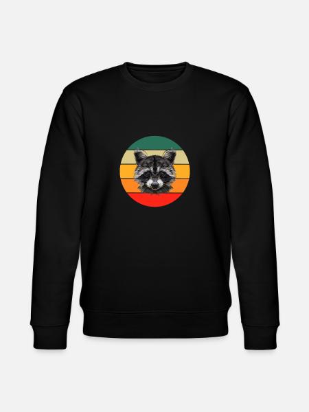 Retro Trash Panda Waschbär - Stanley/Stella Unisex Bio-Sweatshirt CHANGER  - Schwarz