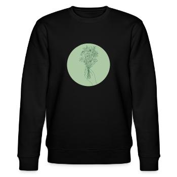 minimalist, aesthetic bouquet - Stanley/Stella CHANGER Unisex Organic Sweatshirt - black - Front - Nik (191cm) & Marisol (170cm)
