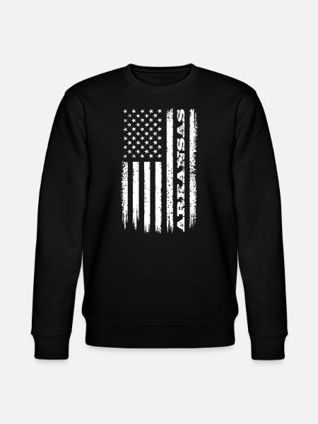 Flag USA Arkansas State Gift - Stanley/Stella CHANGER Unisex Organic Sweatshirt - black