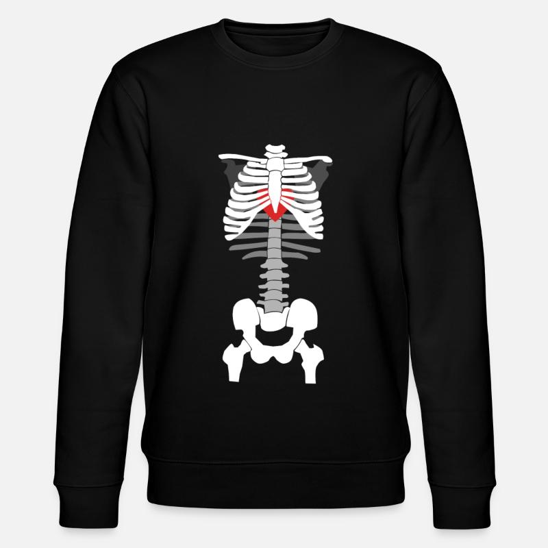 Skelett mit Herz - Stanley/Stella Unisex Bio-Sweatshirt CHANGER - Schwarz