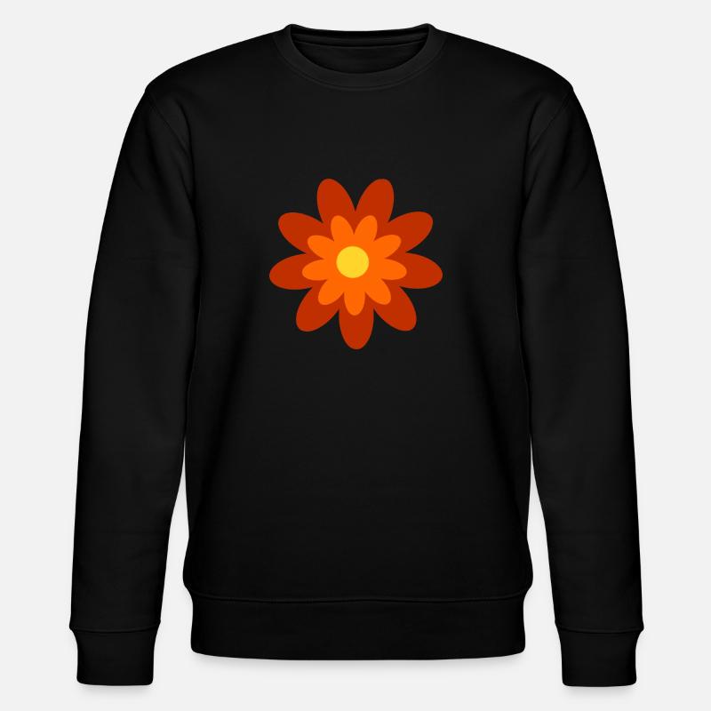 70s Flower Pattern - Stanley/Stella CHANGER Unisex Organic Sweatshirt - black