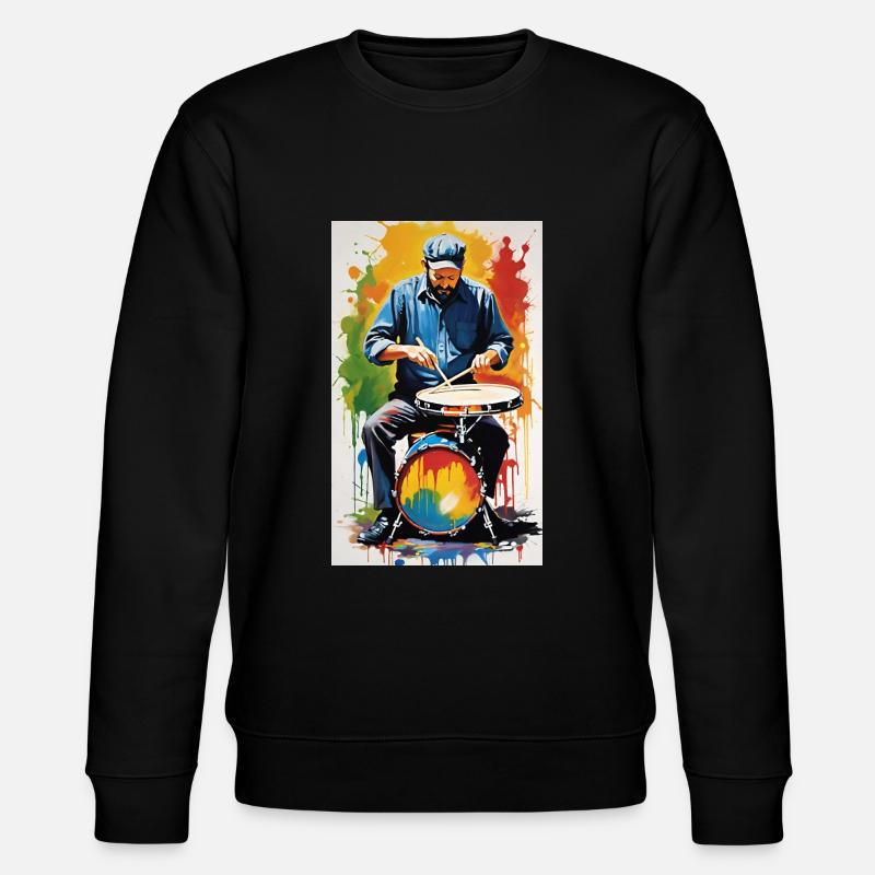 Schlagzeug - Stanley/Stella Unisex Bio-Sweatshirt CHANGER  - Schwarz