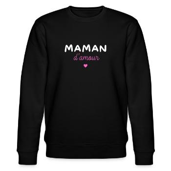 Maman d amour - Sweat bio CHANGER Stanley/Stella Unisexe - noir - Devant - Nik (191cm) & Marisol (170cm)