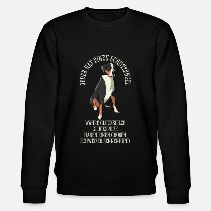 Schweizer Sennenhund Großer Schutzengel - Stanley/Stella Unisex Bio-Sweatshirt CHANGER  - Schwarz