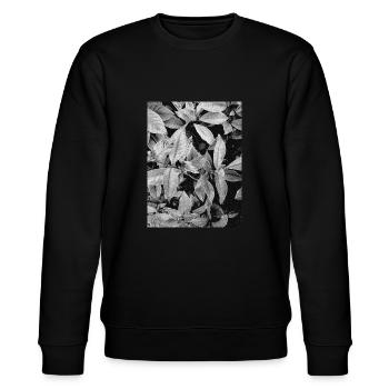 Abstraktes Laub Schwarz-Weiß - Stanley/Stella Unisex Bio-Sweatshirt CHANGER  - Schwarz - Vorne - Nik (191cm) & Marisol (170cm)