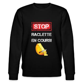 Stop raclette en cours cadeau - Sweat bio CHANGER Stanley/Stella Unisexe - noir - Devant - Nik (191cm) & Marisol (170cm)