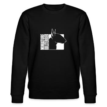 Miniature Bullterrier Profil Hund Hunde Wilsigns - Stanley/Stella Unisex Bio-Sweatshirt CHANGER  - Schwarz - Vorne - Nik (191cm) & Marisol (170cm)