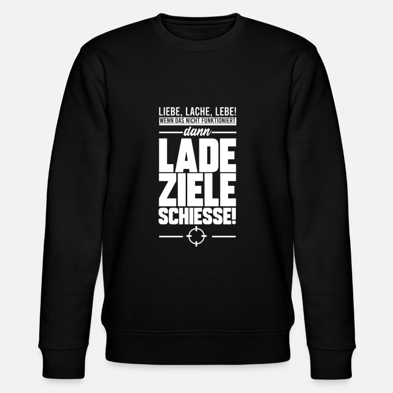 LIEBE LACHE LEBE, GESCHENK - Stanley/Stella Unisex Bio-Sweatshirt CHANGER  - Schwarz