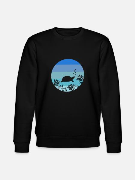 Retro Turtle - Stanley/Stella CHANGER Unisex Organic Sweatshirt - black