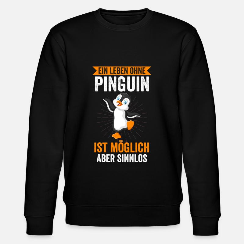 Ein Leben ohne Pinguine Pinguin - Stanley/Stella Unisex Bio-Sweatshirt CHANGER  - Schwarz
