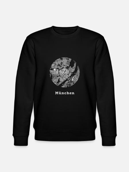 München Stadt mit Karte - Stanley/Stella Unisex Bio-Sweatshirt CHANGER  - Schwarz