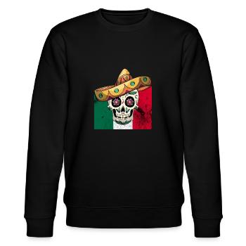 Crâne mexicain - Sweat bio CHANGER Stanley/Stella Unisexe - noir - Devant - Nik (191cm) & Marisol (170cm)
