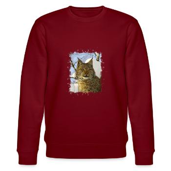 Lynx - Stanley/Stella CHANGER Unisex Organic Sweatshirt - burgundy - Front - Nik (191cm) & Marisol (170cm)