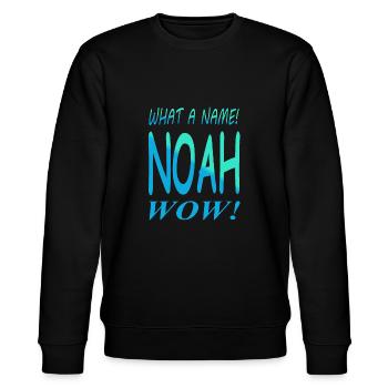 Noah Vorname Geburtsname Jungenname Geschenkidee - Stanley/Stella Unisex Bio-Sweatshirt CHANGER  - Schwarz - Vorne - Nik (191cm) & Marisol (170cm)