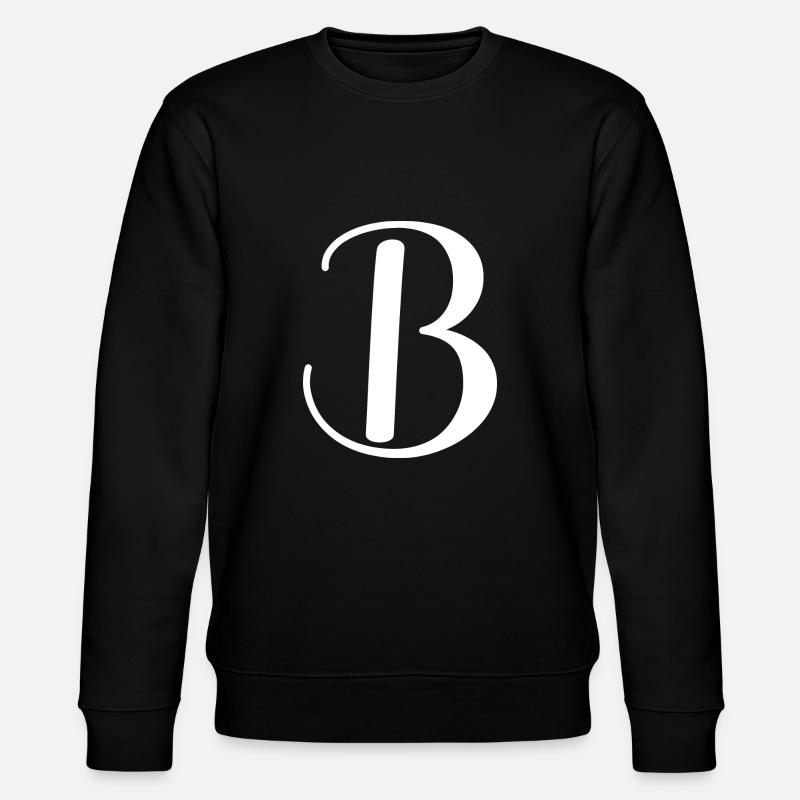 Calligraphie, initiale B - Sweat bio CHANGER Stanley/Stella Unisexe - noir