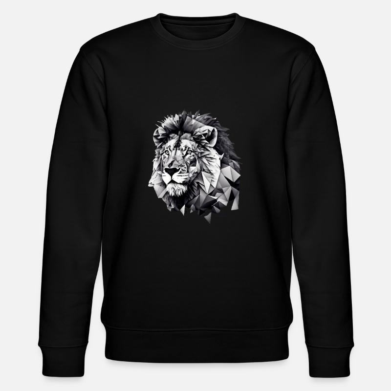 Geometrischer Löwenkopf - Stanley/Stella Unisex Bio-Sweatshirt CHANGER - Schwarz