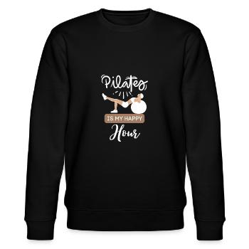 Pilates is my happy hour 1 - Stanley/Stella CHANGER Unisex Organic Sweatshirt - black - Front - Nik (191cm) & Marisol (170cm)