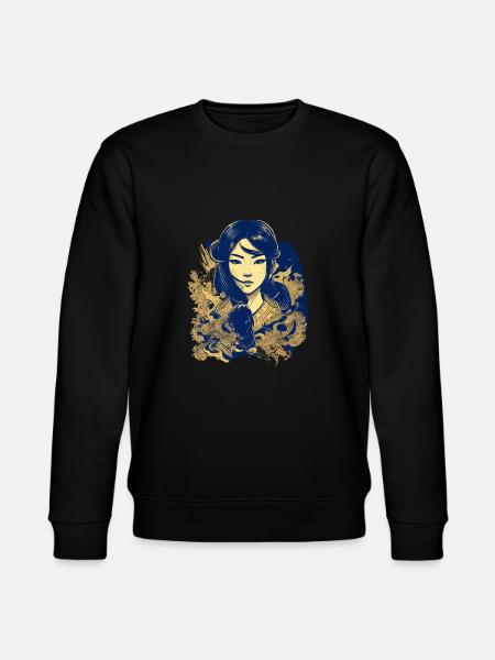 Vietnamese heroine in manga style - Stanley/Stella CHANGER Unisex Organic Sweatshirt - black