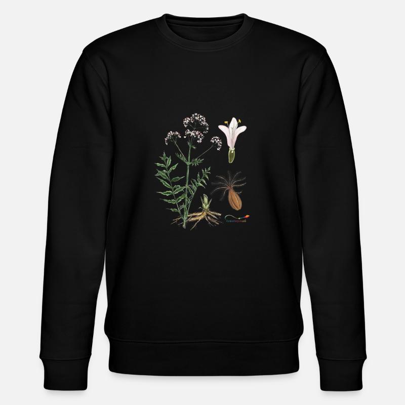 Baldrian (Valeriana officinalis) - Stanley/Stella Unisex Bio-Sweatshirt CHANGER  - Schwarz