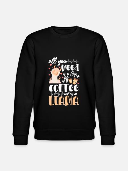Llama cute gentle - Stanley/Stella CHANGER Unisex Organic Sweatshirt - black